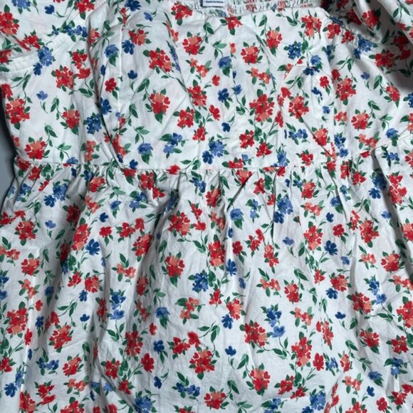 Old Navy Small Petite Blouse Shirt Short Sleeve Floral Ruffle Sleeve Top Crop SP - Picture 12 of 13